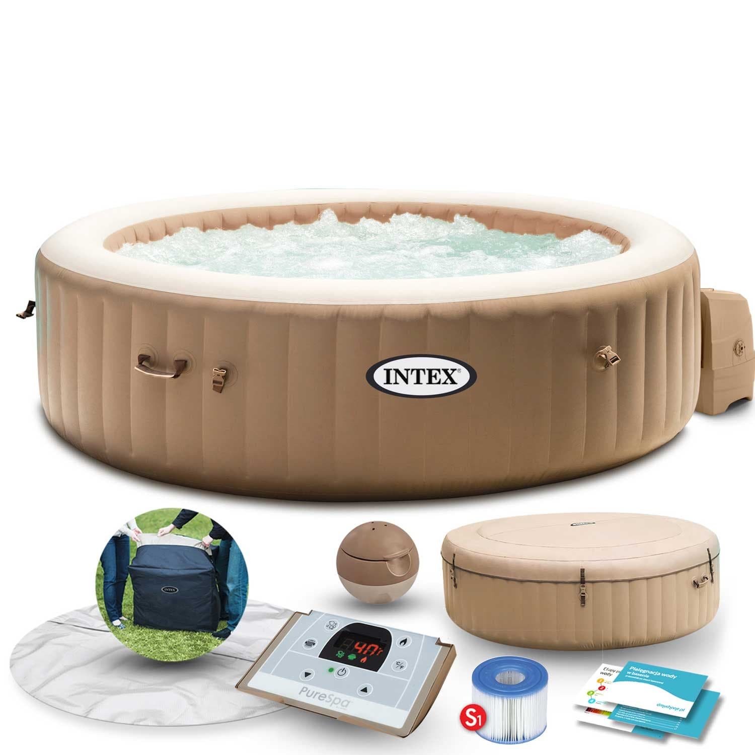 Nadmuchiwane SPA basen z hydromasażem 6 os. 216x71 cm akcesoria premium INTEX 28428