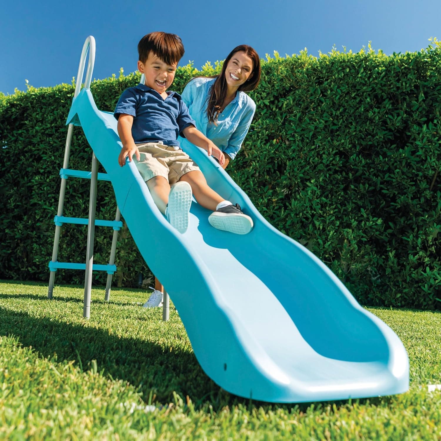 Zjeżdżalnia dla dzieci ogrodowa ślizg 244 cm duża stal tworzywo INTEX 44107