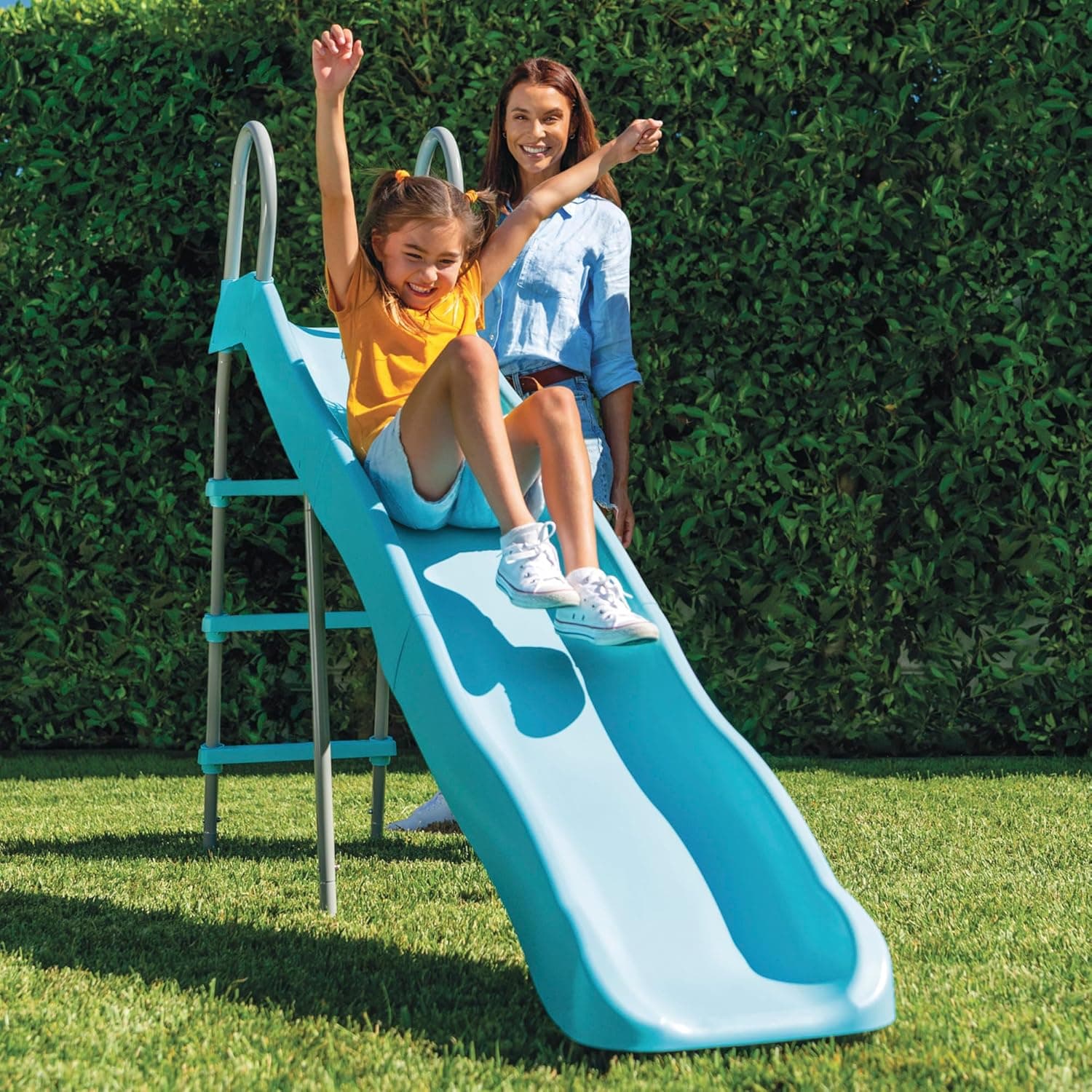 Zjeżdżalnia dla dzieci ogrodowa ślizg 244 cm duża stal tworzywo INTEX 44107