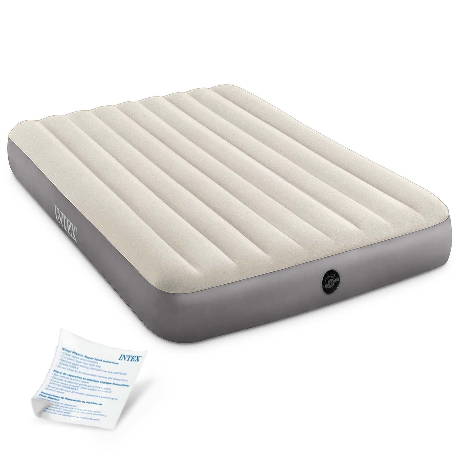 Materac welurowy do spania dwuosobowy dmuchany 203x152 cm INTEX 64103