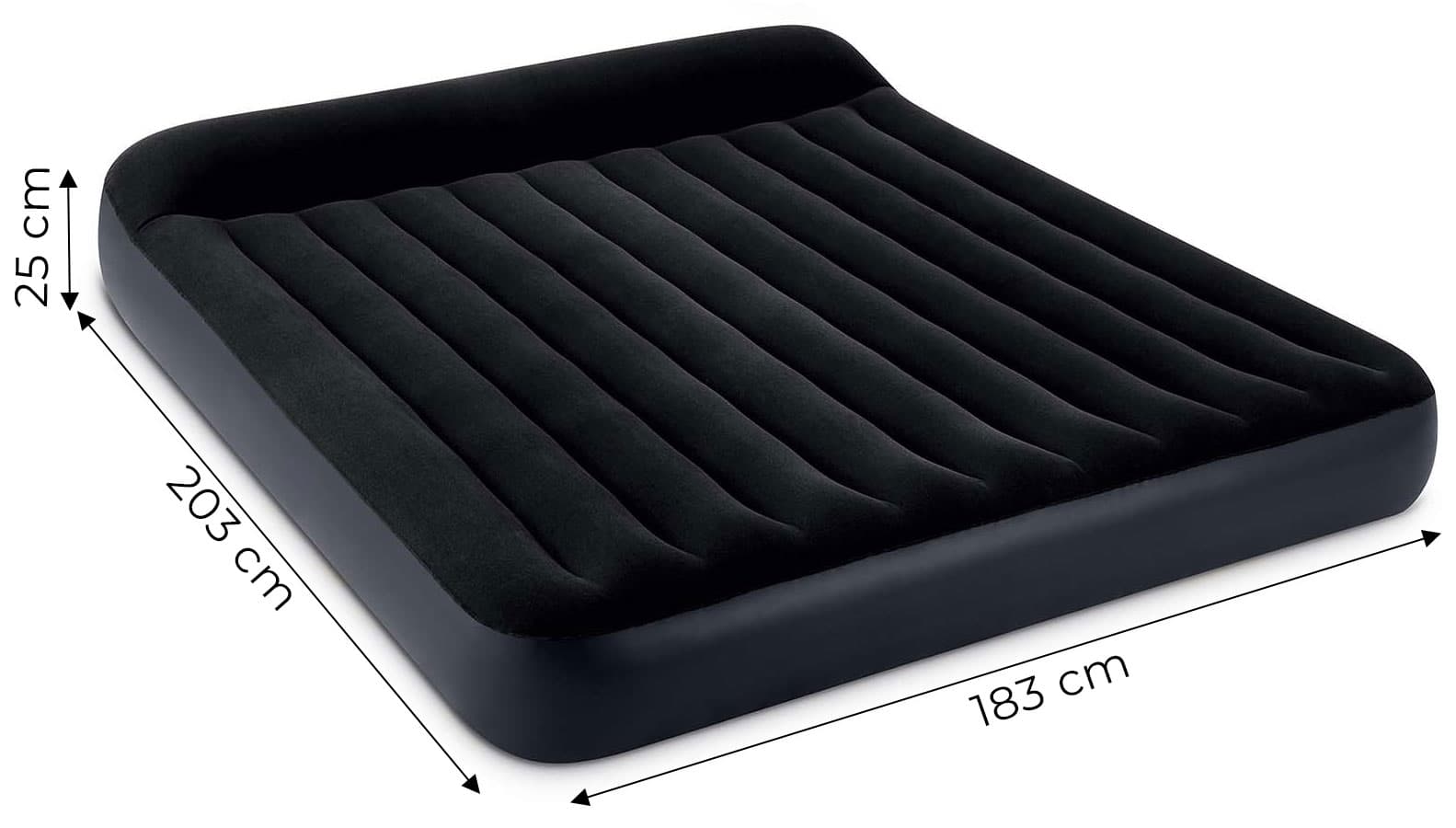 Duży materac dmuchany dwuosobowy 203x183x25 cm łóżko z zagłówkiem INTEX 64144