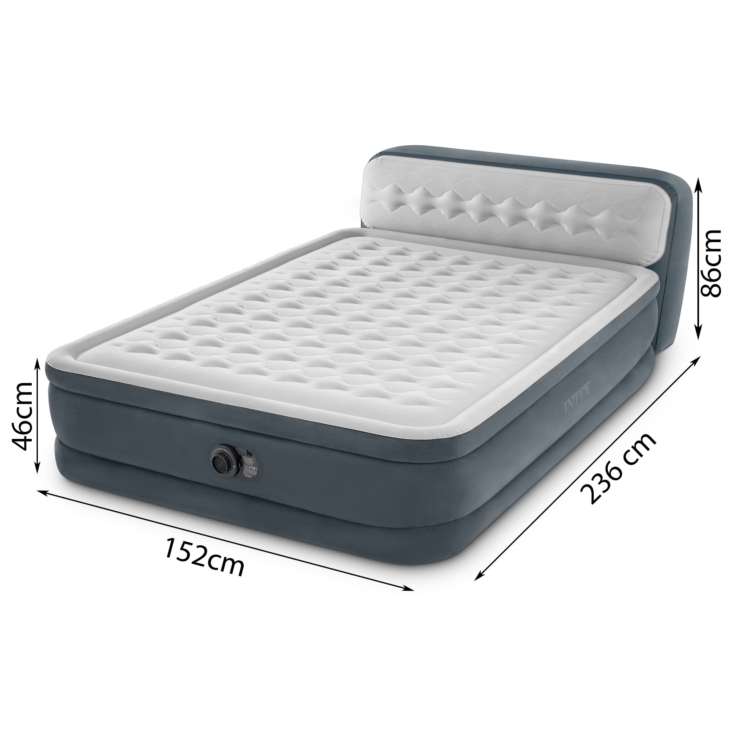 Materac łóżko 236x152 cm z pompką 2-osobowy DELUXE INTEX 64448ND