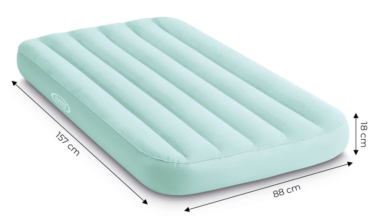 Materac dmuchany dla dzieci do spania 157x88x18 cm niebieski INTEX 66803NP BLUE