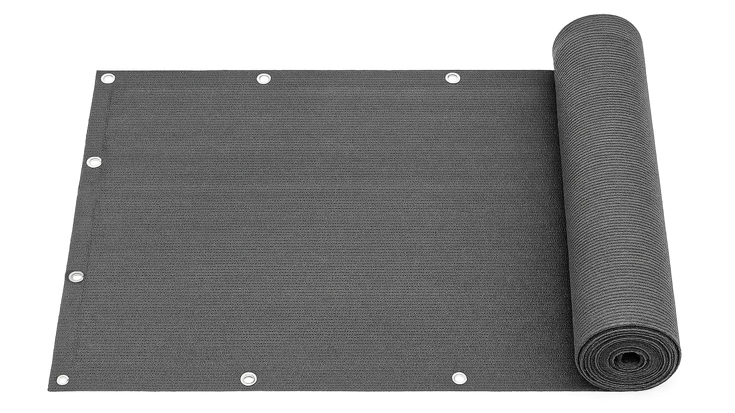 Osłona balkonowa z okuciami 100x700 cm siatka cieniująca + elementy instalacyjne szara MultiGarden