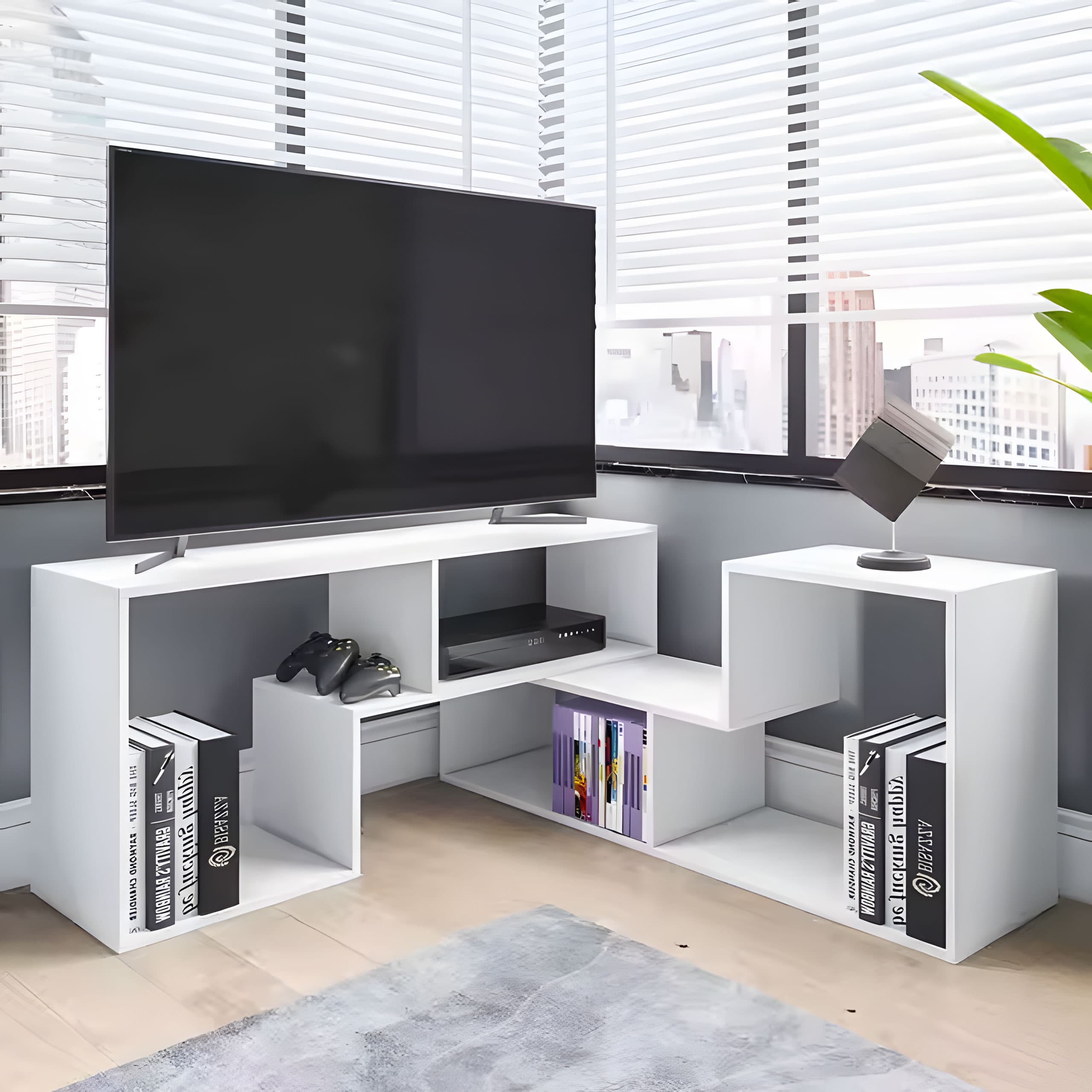 Nowoczesny regał modułowy geometryczny szafka na książki 4 półki ModernHome