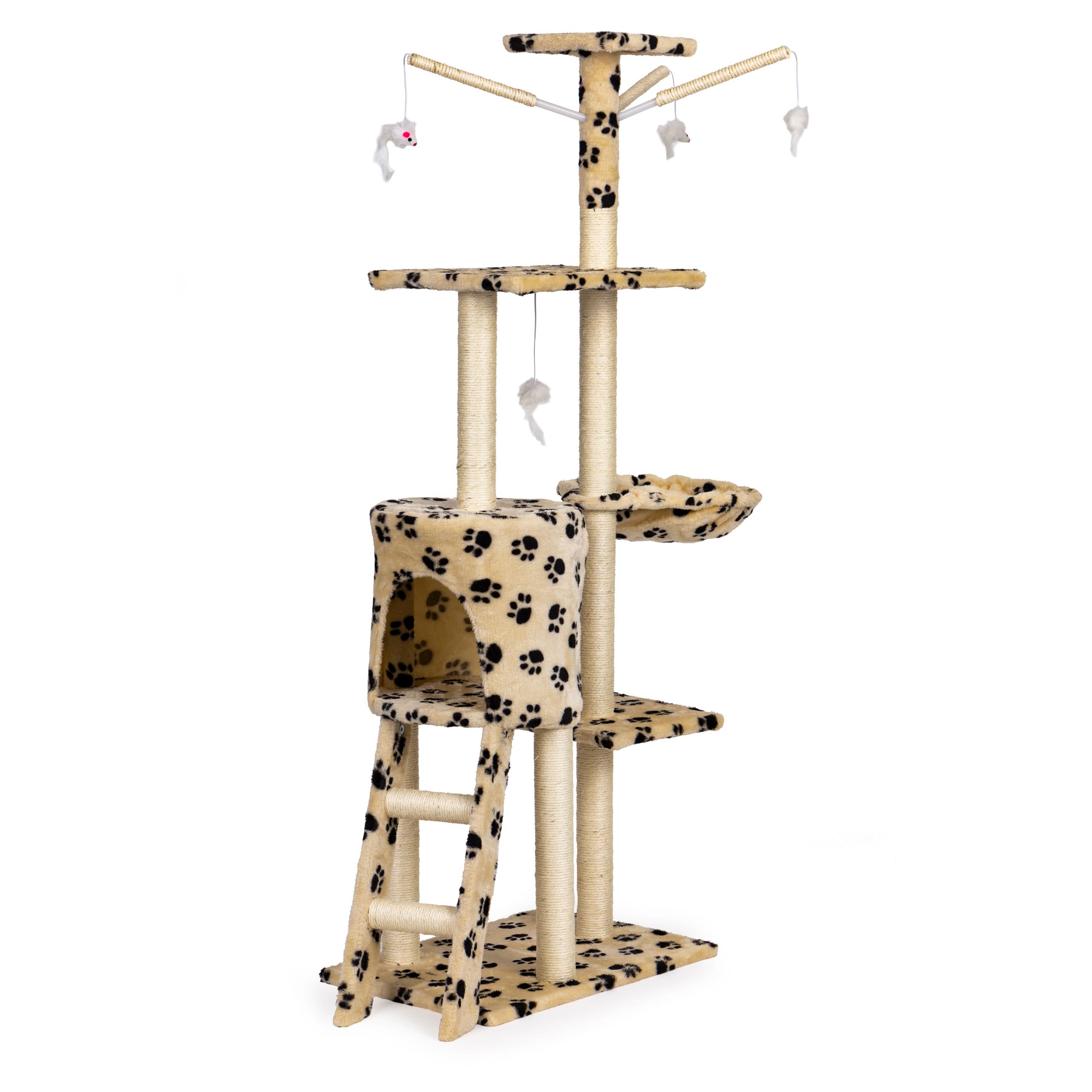 Drapak dla kota domek drzewo legowisko 138 cm XL odciski łapek Petsi
