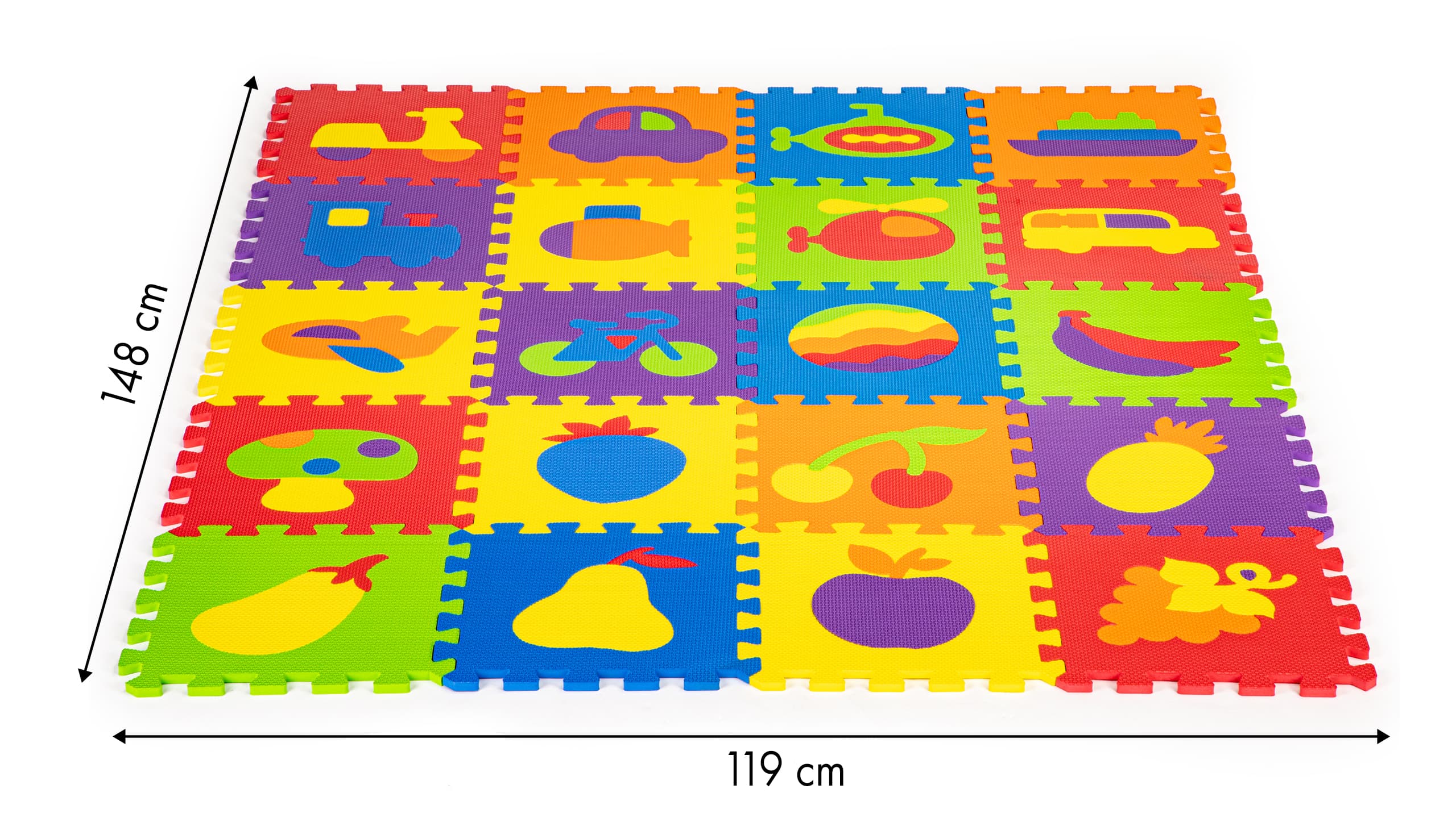 Mata piankowa edukacyjna EVA puzzle 20 elementów 148x119 cm ECOTOYS