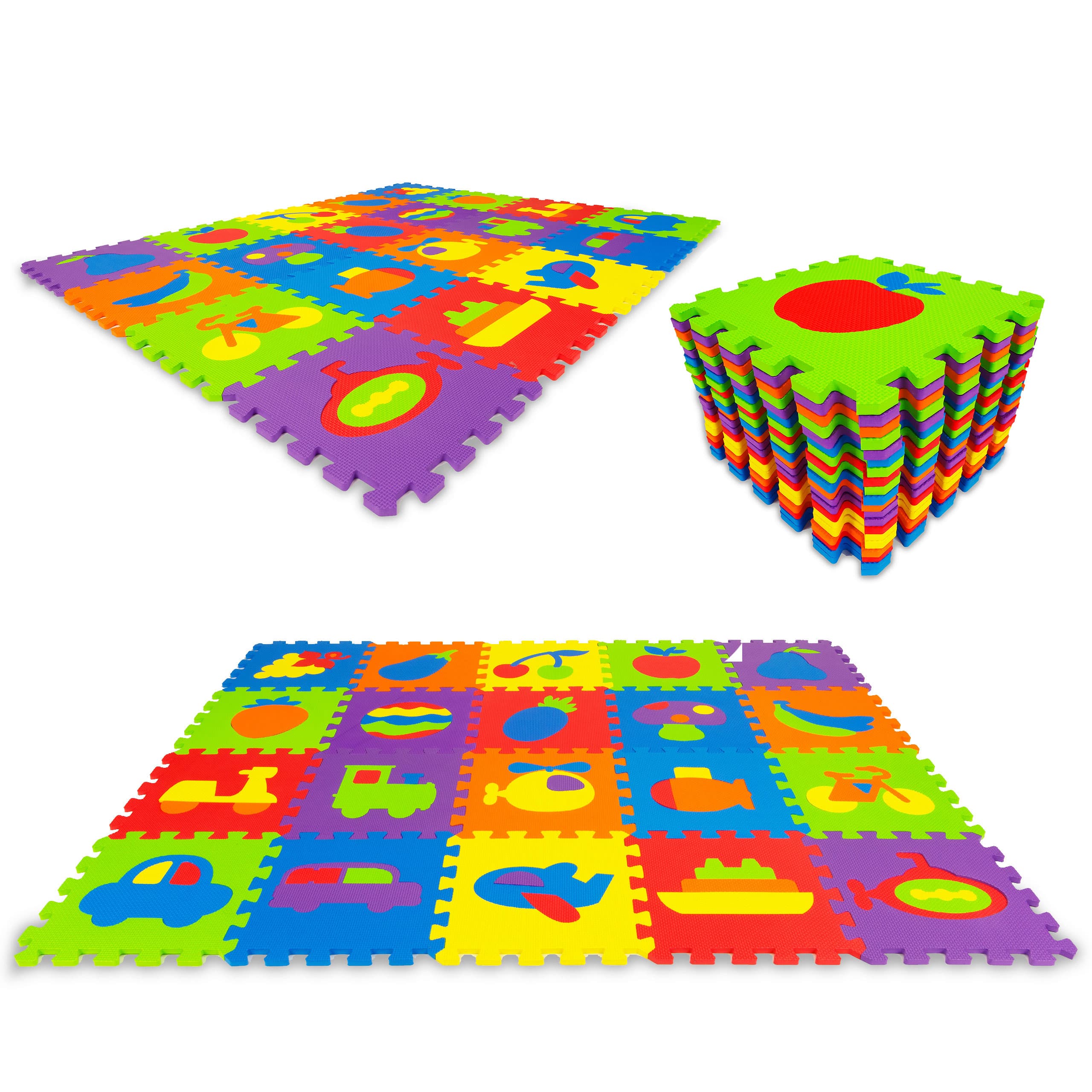 Mata piankowa edukacyjna EVA puzzle 20 elementów 148x119 cm ECOTOYS