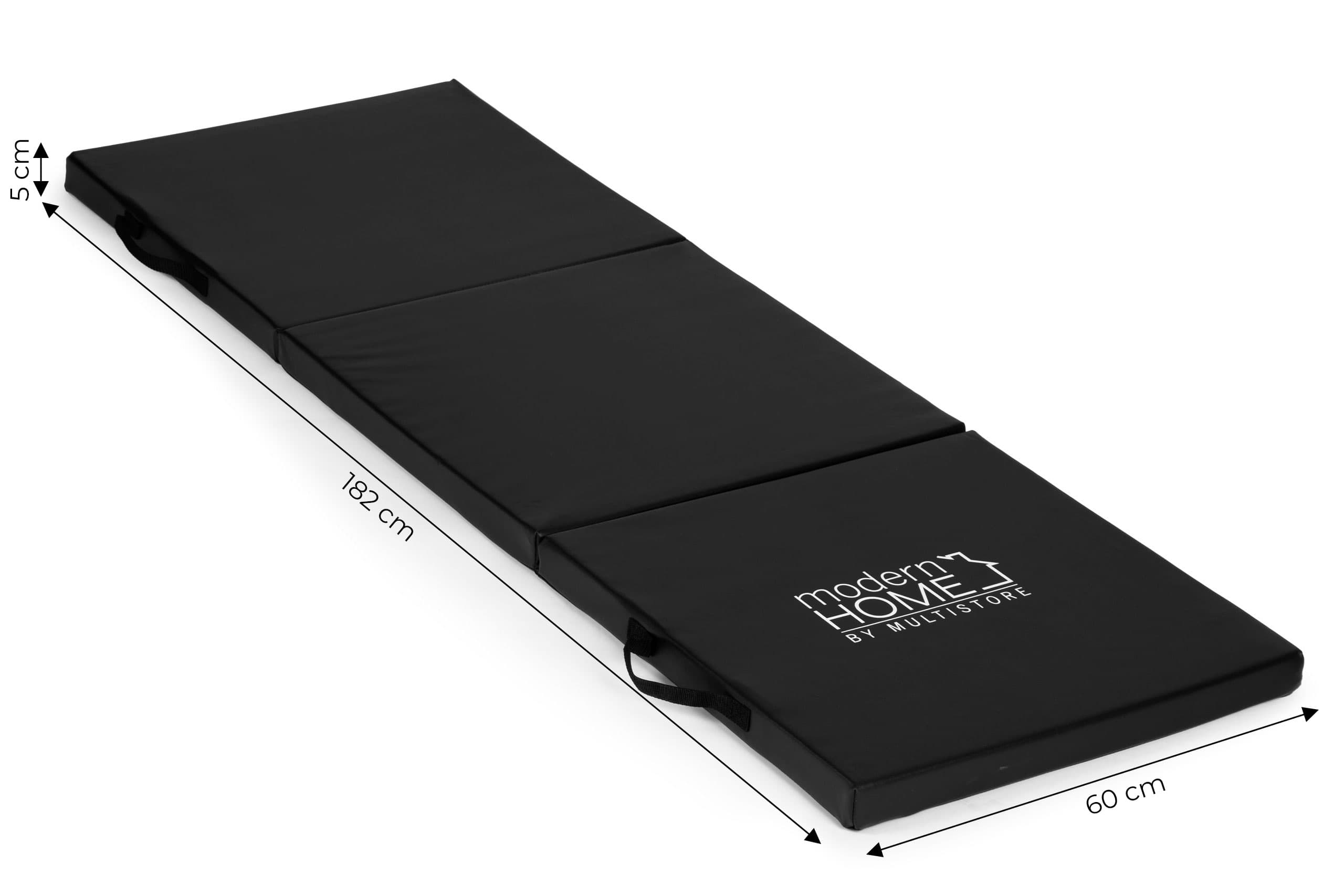 Materac gimnastyczny czarny do ćwiczeń fitness 182x60 cm