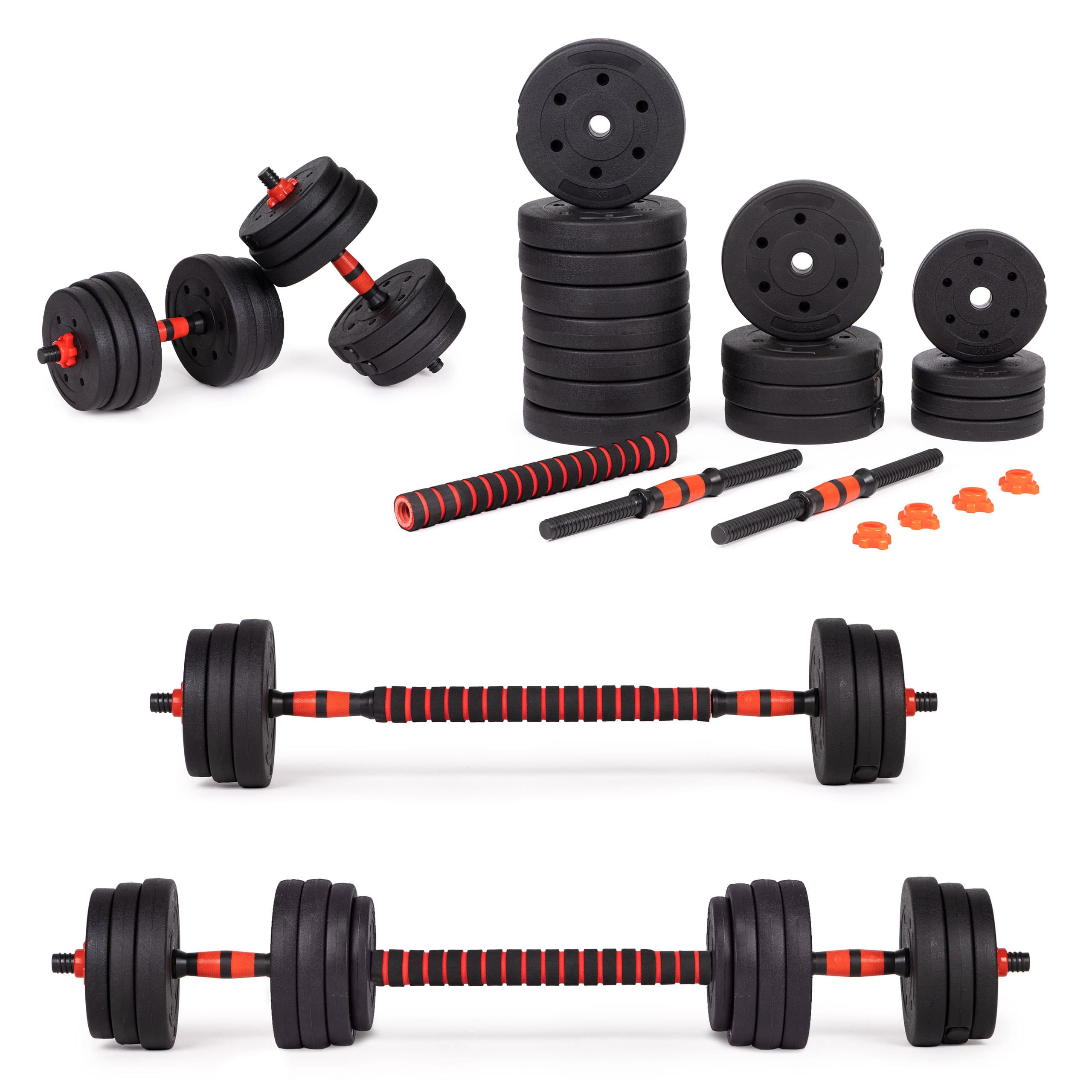 Hantle regulowane 2x20 kg sztanga zestaw 40 kg gryf