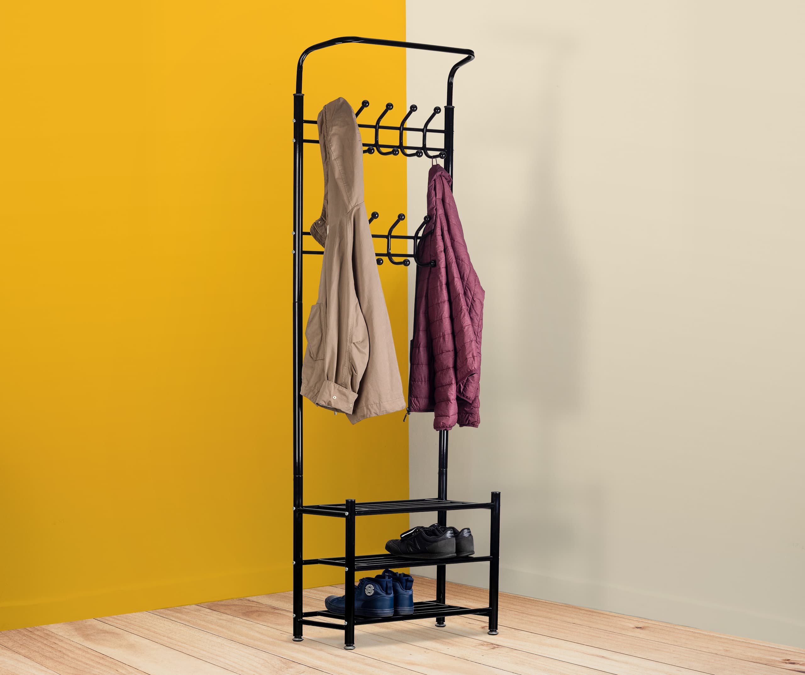 Wieszak na ubrania + szafka regał półka na buty ModernHome