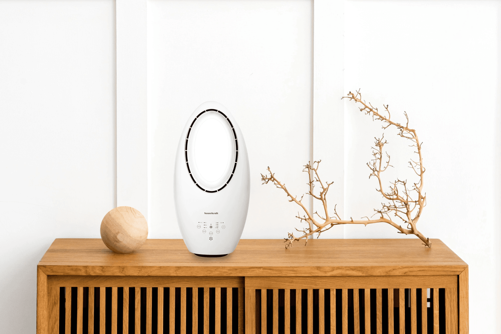 Nowoczesny wentylator stojący bezłopatkowy podłogowy 60W 3 tryby pracy pilot timer podświetlenie LED