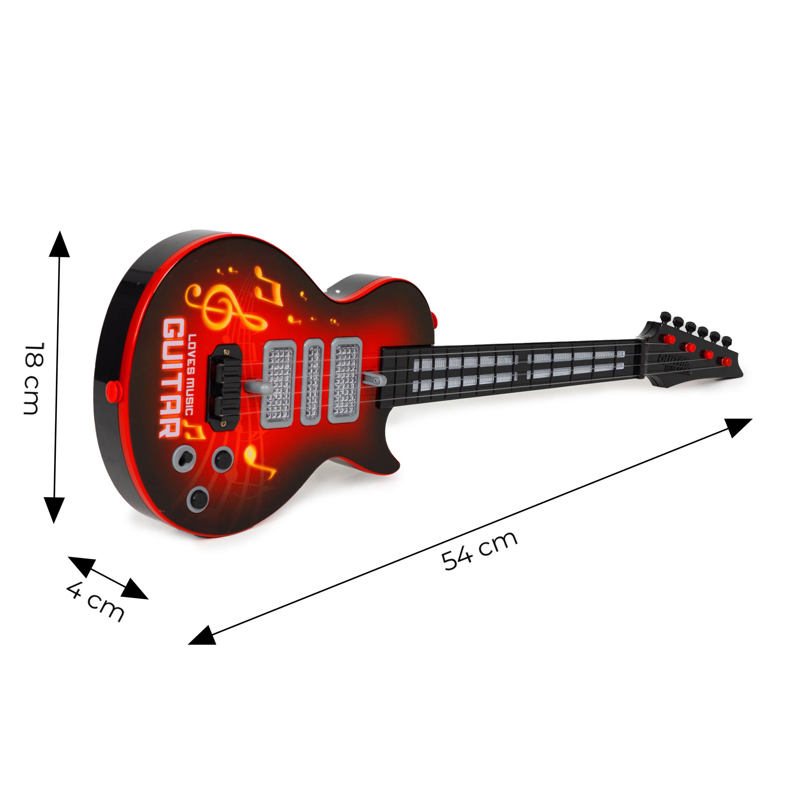 Gitara dla dzieci elektryczna z nauką gry na gitarze podczerwień melodie czerwona