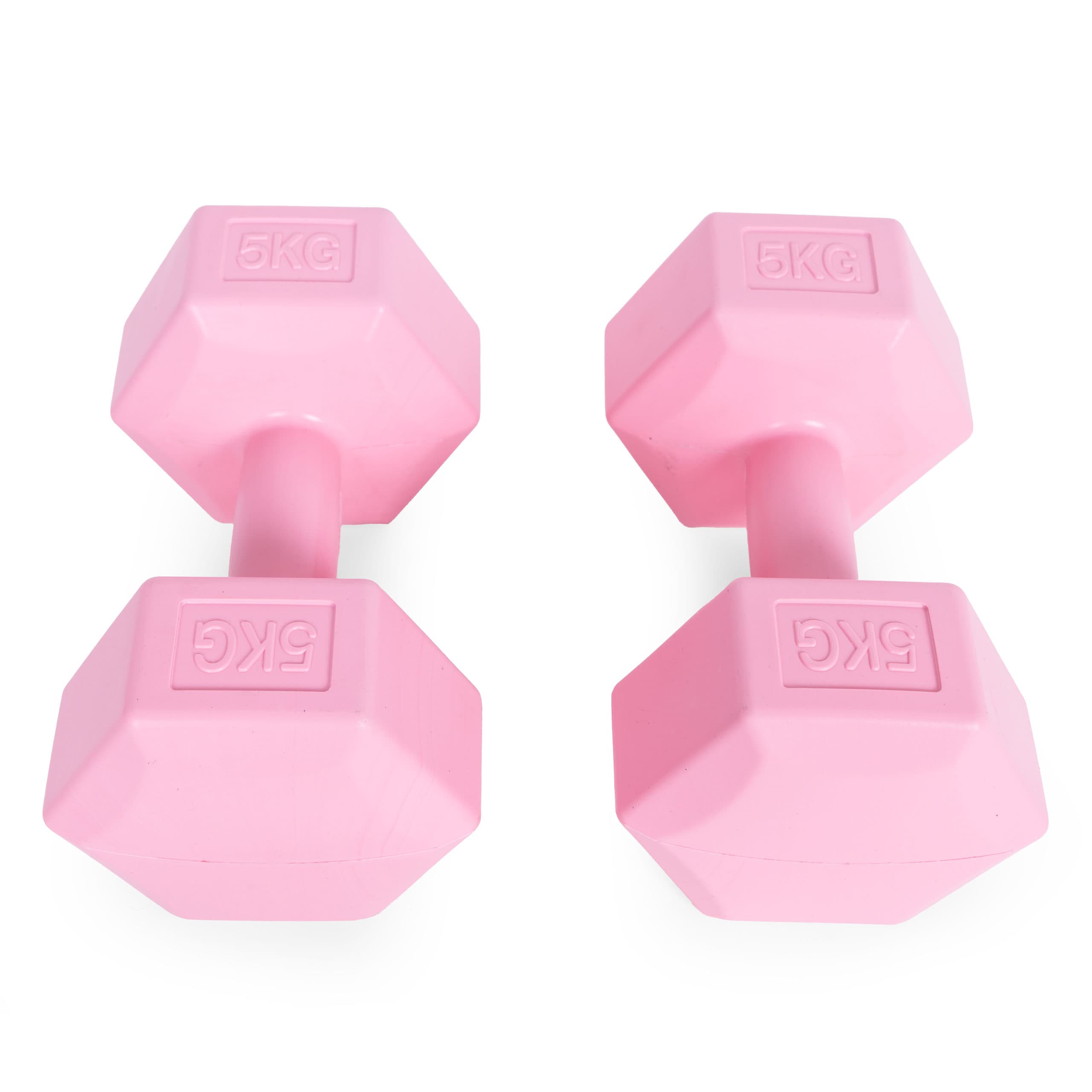 Hantle sześciokątne zestaw 2x5 kg ciężarki do ćwiczeń obciążniki fitness różowe ModernHome