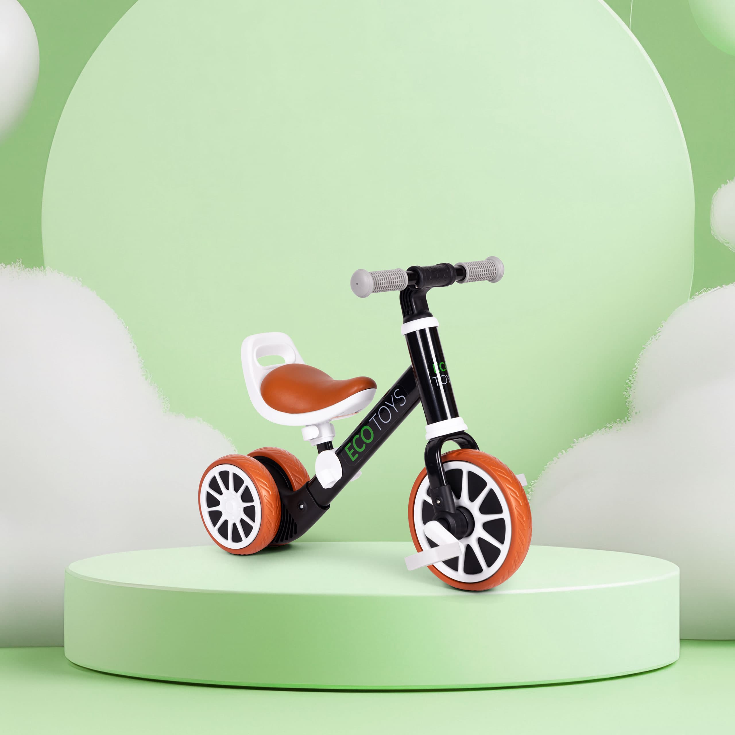 Rowerek biegowy jeździk z pedałami 2w1 czarny ECOTOYS