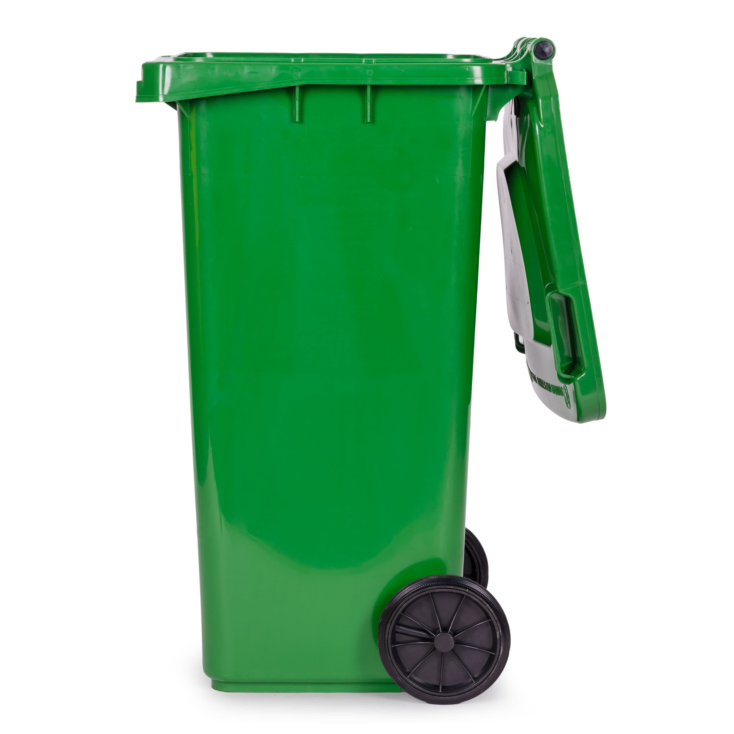 Zestaw 5 koszy na śmieci pojemniki 5x120L niebieski zielony żółty czarny brązowy makulatura szkło plastik odpady zmieszane BIO gumowe koła