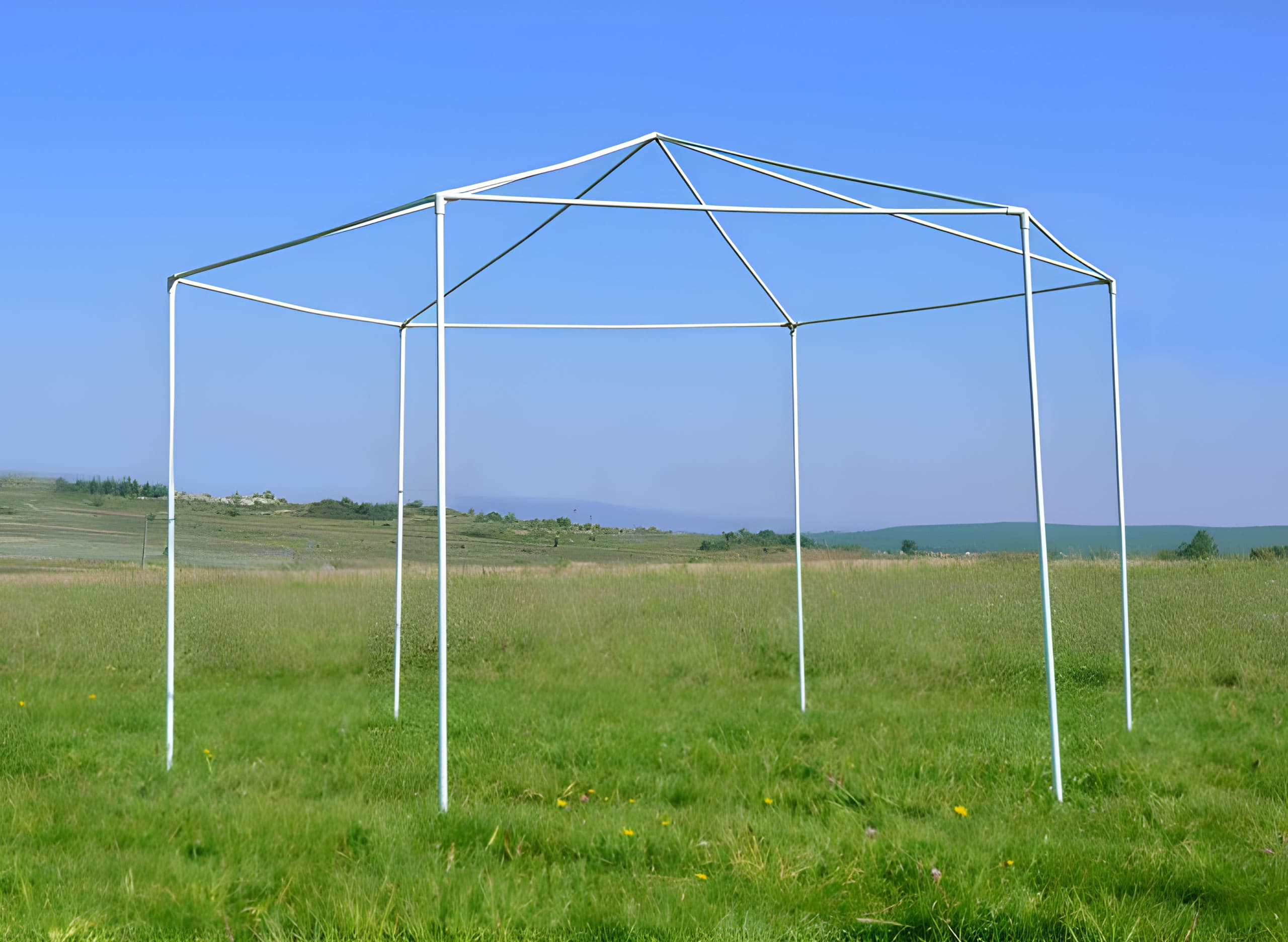 Namiot pawilon ogrodowy handlowy 2x2x2 m z oknami biały MultiGarden