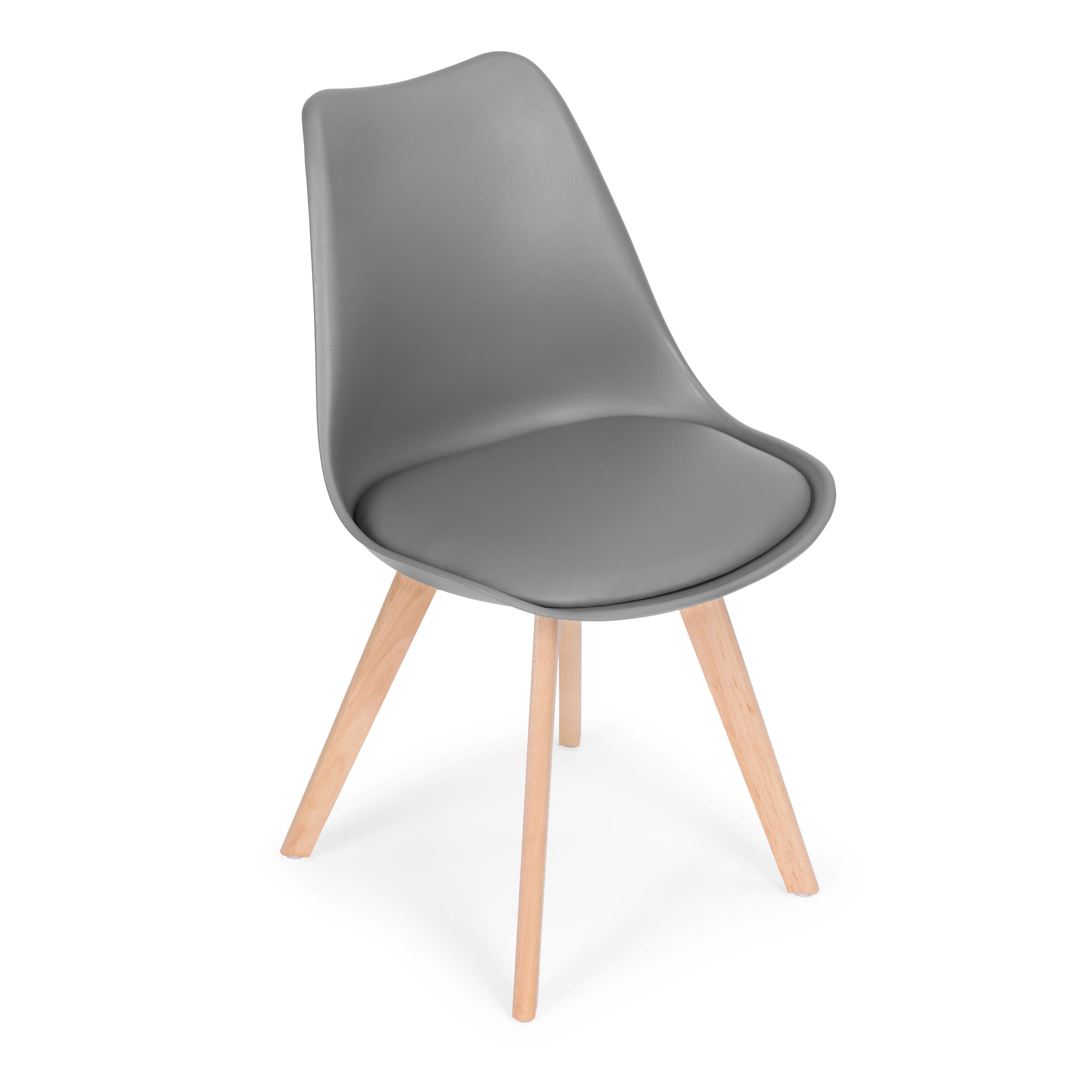 Zestaw 4 krzeseł krzesło do salonu jadalni z poduszką szare ModernHome