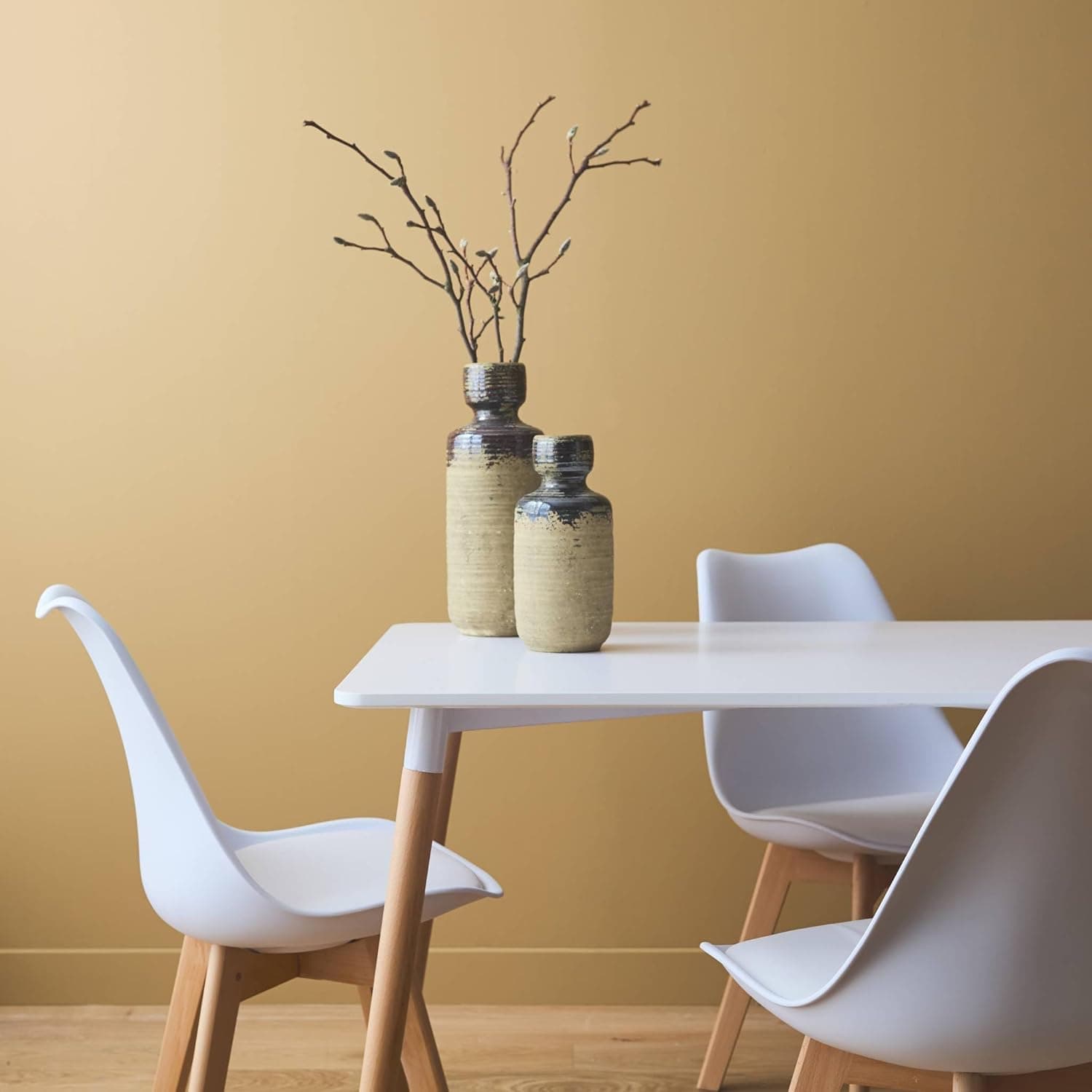 Zestaw 4 krzeseł krzesło do salonu jadalni z poduszką białe ModernHome