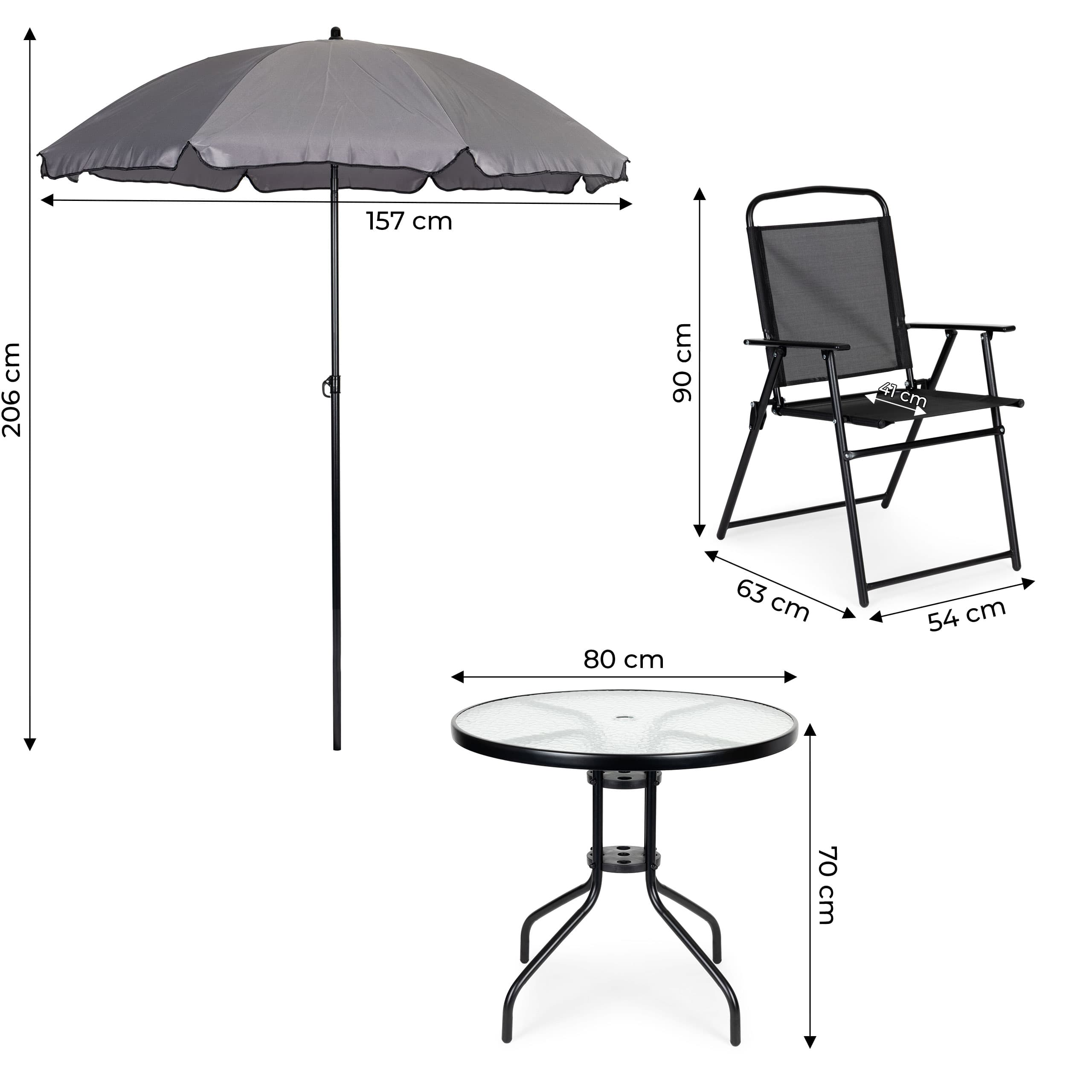 Komplet mebli ogrodowych stolik 4 krzesła parasol MultiGarden