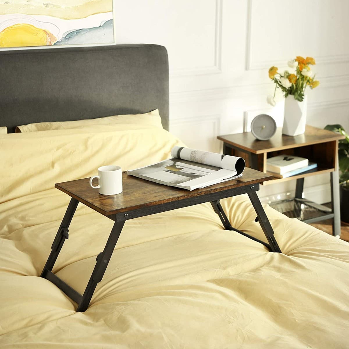 Podstawka pod laptopa 60x35 cm stolik do łóżka składany rustykalny